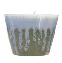 Itens Vela de citronela em vaso de cerâmica vintage verde Ø8,5cm