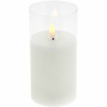 Itens Vela LED em vidro cera real branco Ø7.5cm H10cm