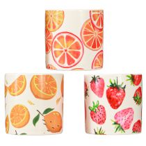 Itens Velas ao ar livre pote de cerâmica citronela fruta h7cm 3 peças