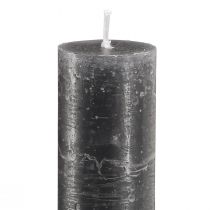 Itens Velas em bastão cor sólida antracite 34x300 4 un