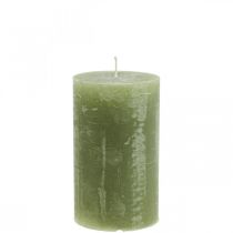 Itens Velas coloridas sólidas velas pilar verde azeitona 70×120mm 4pcs