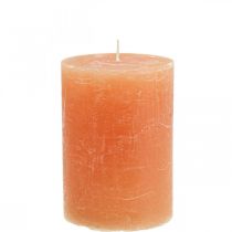 Itens Velas de cor sólida Velas de pilar laranja pêssego 85 × 120 mm 2 unidades