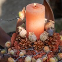 Itens Velas de cor sólida Laranja Pêssego pilar velas 85×120mm 2 unidades
