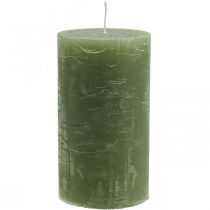 Itens Velas de cor sólida, velas de pilar verde oliva 85×150mm 2pcs