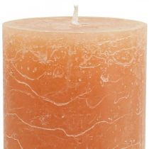 Itens Velas de pilar de cor sólida, laranja pêssego, 85×150mm, conjunto de 2, longa duração, velas decorativas.