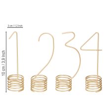 Itens Decoração de velas números do Advento 1-4 metal dourado fosco H10cm 4 peças