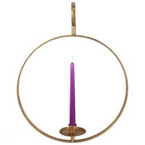 Itens Castiçal para pendurar decoração em metal dourado vintage Ø38/H48cm