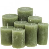 Itens Velas de cor sólida verde oliva vários tamanhos