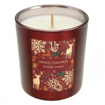 Vela perfumada Natal laranja, canela copo vermelho Ø7/ Alt.8cm