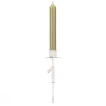Itens Castiçal Advento com espinho e números branco Alt.11cm 4 unidades
