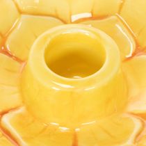 Itens Castiçais de cerâmica em formato de flor para velas cônicas, 11 cm, 2 peças.