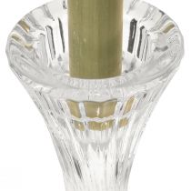 Itens Porta-velas de vidro transparente com ranhuras para velas H20cm 2 peças