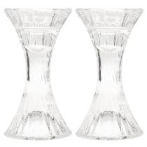 Itens Castiçal de vidro redondo castiçal Ø7cm Alt.13cm 2 unidades