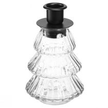 Itens Castiçal de vidro para velas em bastão, árvore de Natal 13,5 cm 2 unidades