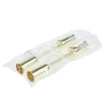 Itens Castiçal dourado para velas em bastão Ø2,2cm 4 un