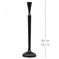 Castiçal Castiçal de Metal Preto Ø12cm A46cm