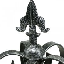 Coroa Deco metal prateado envelhecido Ø12cm A20cm