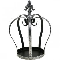 Coroa Deco metal prata envelhecida Ø18cm Alt 26cm