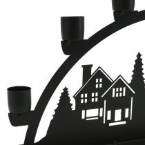 Itens Arco de vela arco de luz metal preto 40x6cm Alt.18,5cm