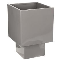 Itens Vaso cúbico cinza com base para decoração moderna, 22 cm
