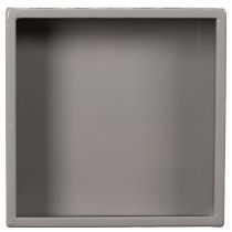 Itens Vaso cúbico cinza com base para decoração moderna, 22 cm