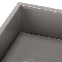 Itens Vaso cúbico cinza com base para decoração moderna, 22 cm