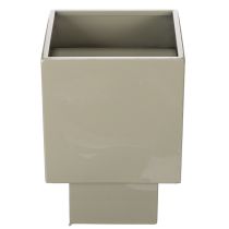 Itens Vaso cúbico verde, 22 cm, com suporte elevado