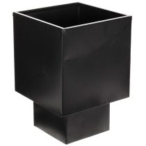 Itens Vaso cúbico preto com base, moderno, 22 cm