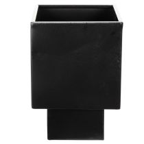 Itens Vaso cúbico preto com base, moderno, 22 cm