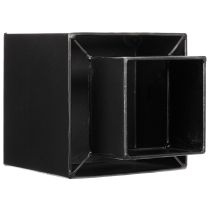 Itens Vaso cúbico preto com base, moderno, 22 cm