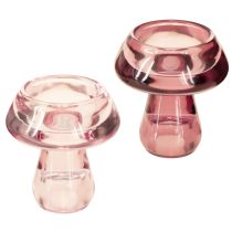 Itens Porta-velas cogumelo porta-velas vidro baga Ø6,5cm H7cm 2 peças