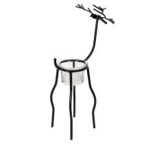 Itens Castiçal em forma de rena com copo para vela pequena, 28 cm