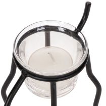 Itens Castiçal em forma de rena com copo para vela pequena, 15 cm