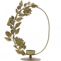 Itens Suporte para velas de chá, cones de flores com laço decorativo dourado H29,5cm