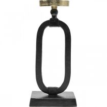 Itens Castiçal ferro fundido decorativo ouro negro Ø10.5cm 36cm