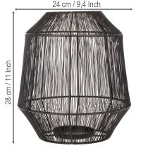Itens Castiçal preto, lanterna decorativa, cesto de arame, Ø24cm, A28cm