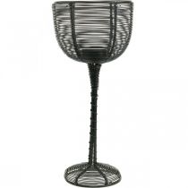 Itens Suporte para velas copo de vinho decorativo em metal preto Ø10cm A26,5cm