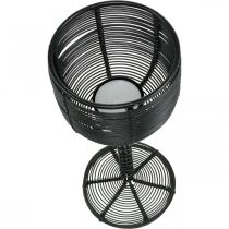 Itens Suporte de luz para chá copo de vinho decorativo preto de metal Ø13cm A31,5cm