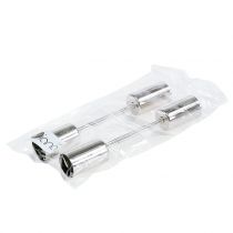 Itens Castiçal prateado para velas em bastão Ø2,2cm 4 un