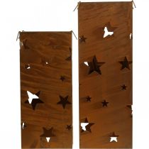 Itens Castiçais de Natal, acabamento rústico, 40/50 cm de altura, conjunto de 2