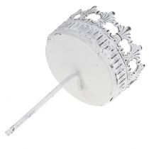 Itens Porta-velas branco antigo Ø7cm H12cm 4 unidades