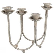 Itens Castiçal para 4 velas cinza vintage 31×23cm Alt.25cm