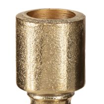 Itens Porta-velas para garrafas metal efeito antigo luz dourado H15cm