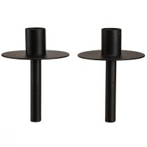 Itens Castiçal para garrafas metal preto Alt.12cm 2 unidades