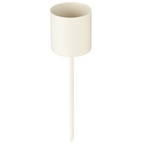 Itens Castiçal para velas cônicas grossas, metal, bege, 3,8 x 14 cm, 4 peças