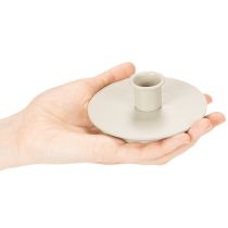 Itens Castiçais redondos cor creme para velas finas, decoração de mesa, 10 cm, 2 peças