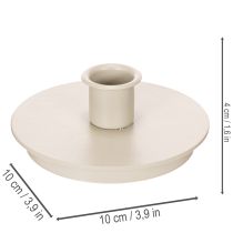 Itens Castiçais redondos cor creme para velas finas, decoração de mesa, 10 cm, 2 peças
