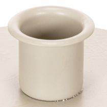 Itens Castiçais redondos cor creme para velas finas, decoração de mesa, 10 cm, 2 peças