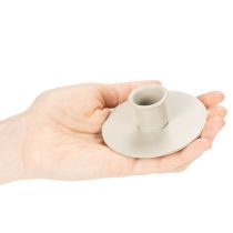 Itens Castiçal de metal bege fosco, pequeno para velas cônicas, 8 cm, conjunto de 3 peças