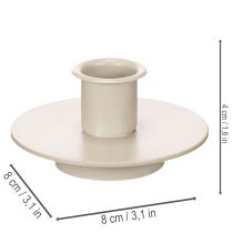 Itens Castiçal de metal bege fosco, pequeno para velas cônicas, 8 cm, conjunto de 3 peças